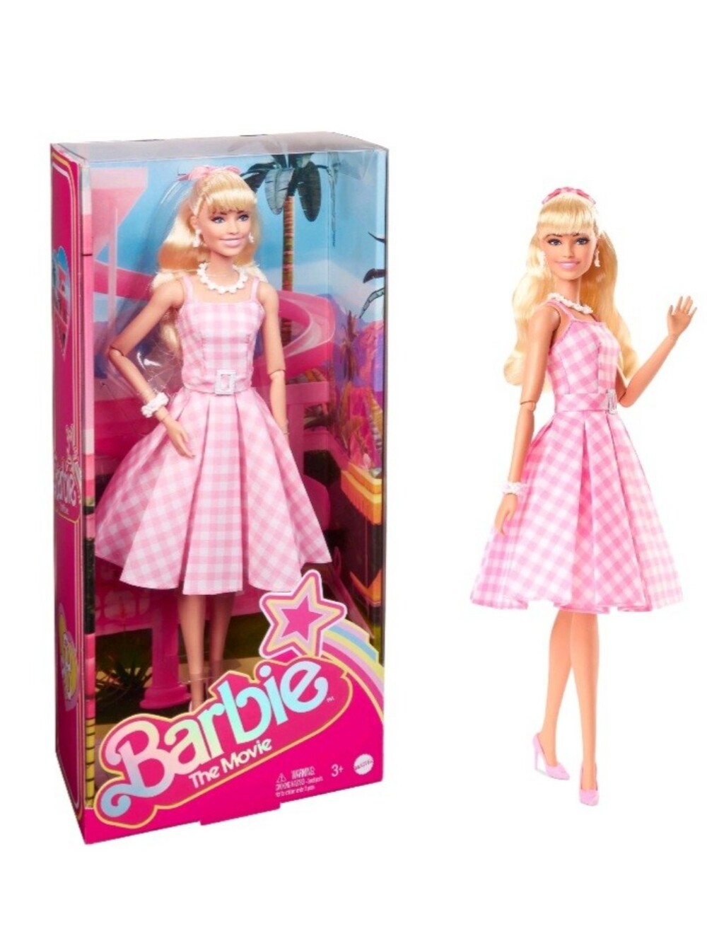 Barbie The Movie Collectible Doll, Margot Robbie as Barbie in Pink Gingham Dress